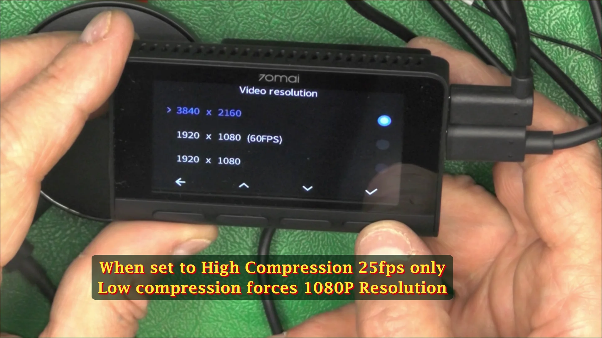 A810 70mai showing 4k setting on unit.webp