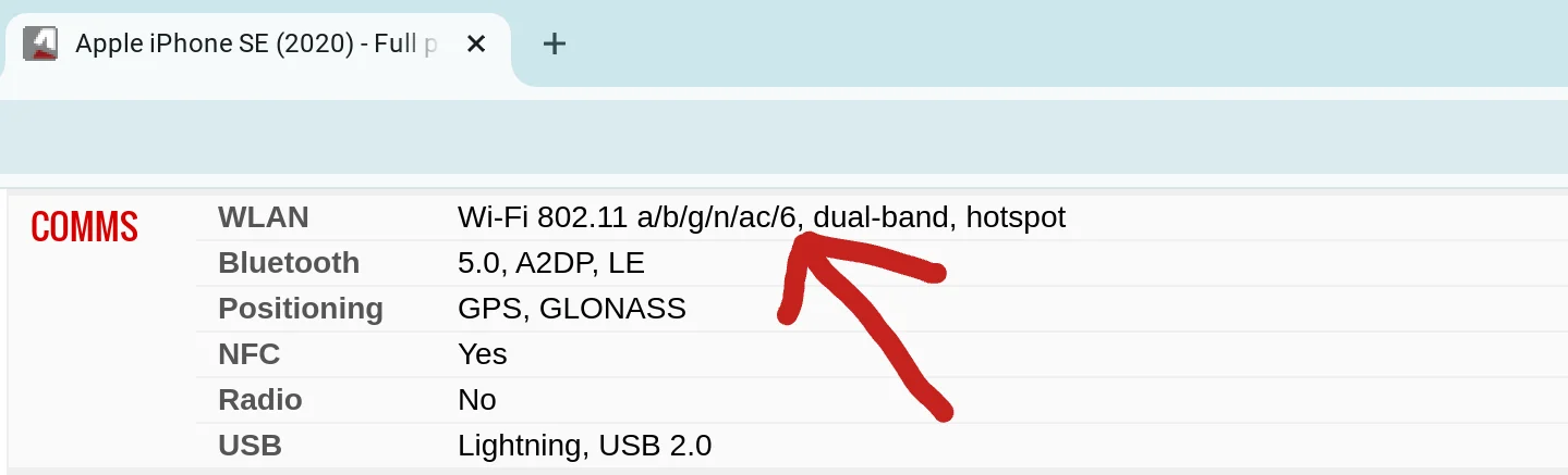 iPhone SE 2020 GSM Arena Specs .webp