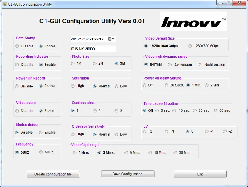 INNOVV C1 Firmware Updates and GUI ( graphical user interface ...