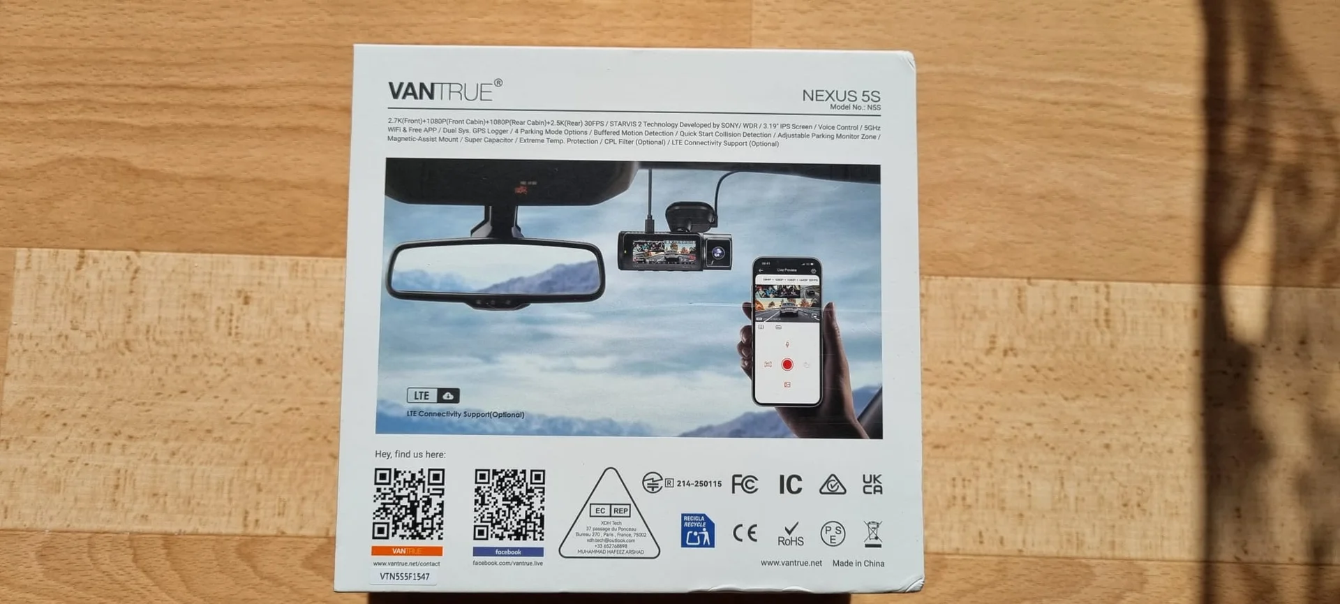 Vantrue Nexus 5S / 4CH / Novatek NT98529 + Sony STARVIS 2 / HDR+ WDR / Wi-Fi / GPS / Voice Control / Support LTE-Module / Video and Screenshots