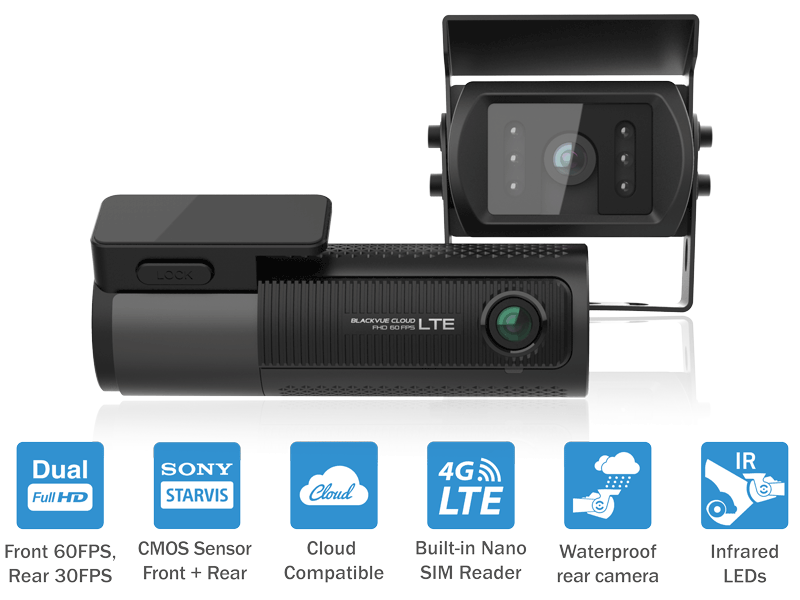 DR750X-2CH-IR-LTE-PLUS Front + Interior Dash Cam with Built-in 4G
