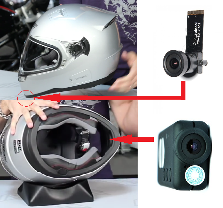 An uncommon method to mount a mobius inside a motorcycle helmet